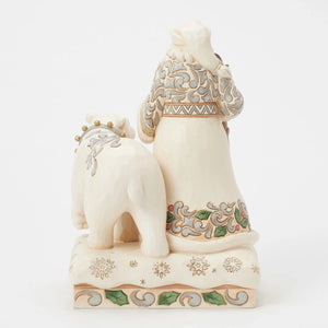 Wintertime Wonder White Woodland Santa with Bear