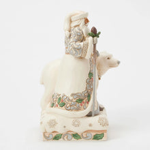 Load image into Gallery viewer, Wintertime Wonder White Woodland Santa with Bear