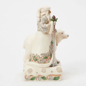 Wintertime Wonder White Woodland Santa with Bear
