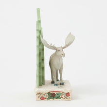 Load image into Gallery viewer, Frozen Forest White Woodland Moose with Layered Trees