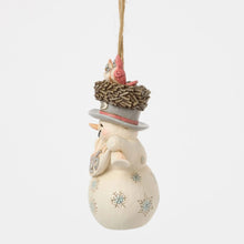 Load image into Gallery viewer, White Woodland 2025 Snowman with Hat Hanging Ornament