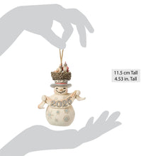 Load image into Gallery viewer, White Woodland 2025 Snowman with Hat Hanging Ornament