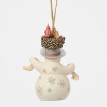 Load image into Gallery viewer, White Woodland 2025 Snowman with Hat Hanging Ornament