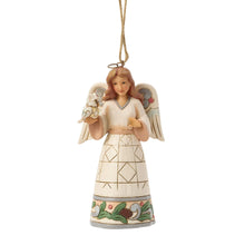 Load image into Gallery viewer, White Woodland Angel with Owl Hanging Ornament