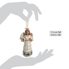 Load image into Gallery viewer, White Woodland Angel with Owl Hanging Ornament