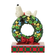 Load image into Gallery viewer, Jim Shore Snoopy Sleeping on LED Wreath