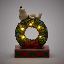 Load image into Gallery viewer, Jim Shore Snoopy Sleeping on LED Wreath
