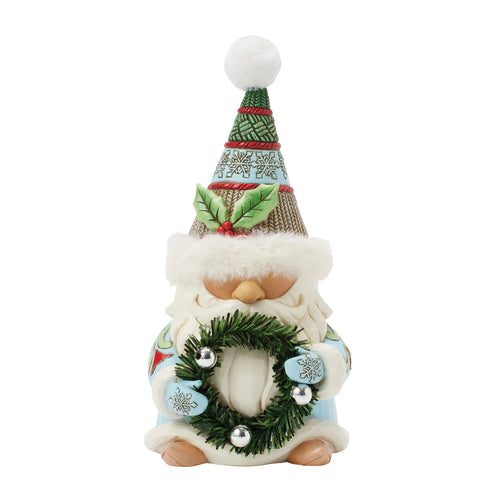 Wreathed in Holiday Joy Gnome with Wreath & Fur Trimmed Hat