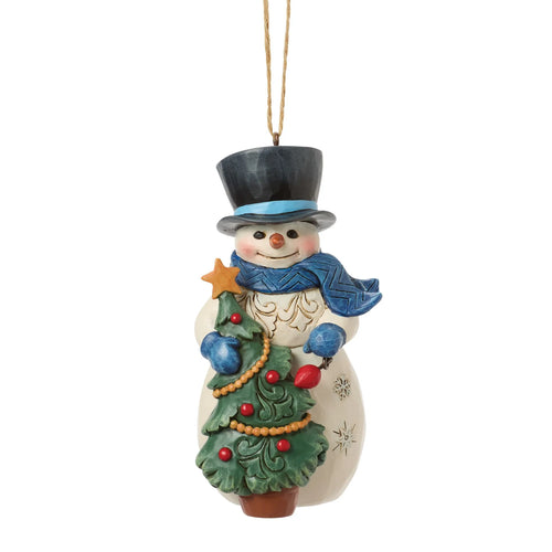 Snowman with Tree Hanging Ornament