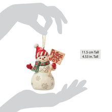 Load image into Gallery viewer, Snowman Peace &amp; Joy Sign Hanging Ornament