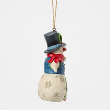 Load image into Gallery viewer, Snowman with Candy Cane Hanging Ornament