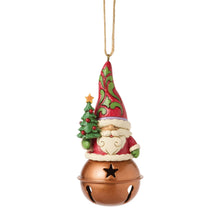 Load image into Gallery viewer, Christmas Gnome on Bell Hanging Ornament