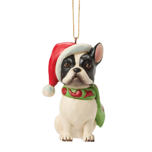 Christmas Dog Frenchie Hanging Ornament