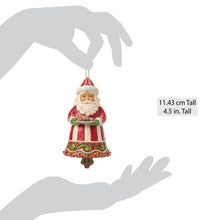 Load image into Gallery viewer, Gingerbread Santa Bell Hanging Ornament