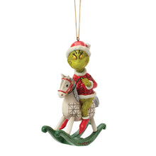Load image into Gallery viewer, Grinch on Rocking Horse Hanging Ornament