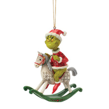Load image into Gallery viewer, Grinch on Rocking Horse Hanging Ornament