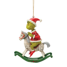 Load image into Gallery viewer, Grinch on Rocking Horse Hanging Ornament