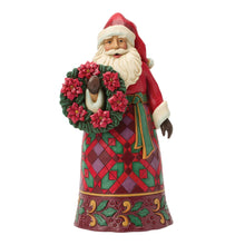 Load image into Gallery viewer, Santa with Wreath and Poinsettia