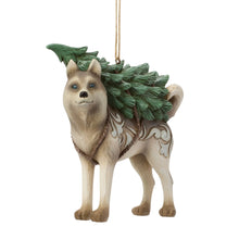 Load image into Gallery viewer, Woodland Husky with Tree Hanging Ornament