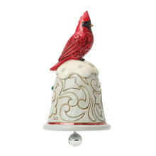 Load image into Gallery viewer, Cardinal Perched on Bell Mini Ornament