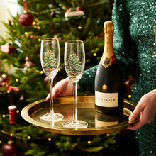 Load image into Gallery viewer, Spode Christmas Tree Set of 4 Champagne Flutes