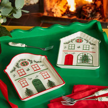 Load image into Gallery viewer, Spode Christmas Tree Village Green Tidbit Tray