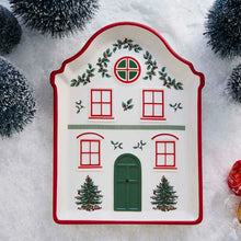 Load image into Gallery viewer, Spode Christmas Tree Village Red Tidbit Tray