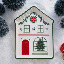 Load image into Gallery viewer, Spode Christmas Tree Village Green Tidbit Tray