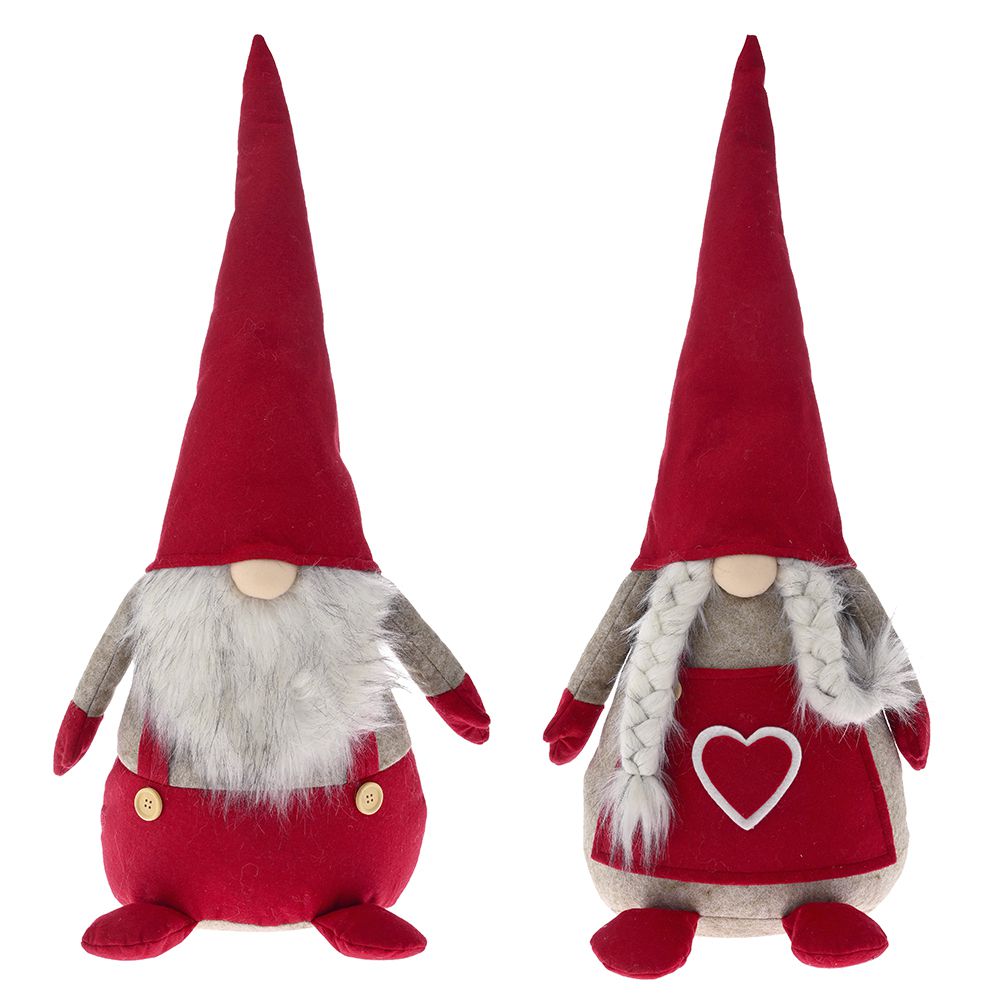 Red & Beige Gnome Set of 2