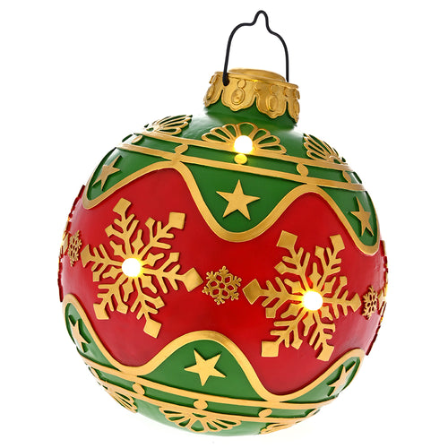 Red, Green and Gold Large Light up Bauble