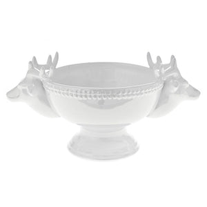 White Ceramic Bowl With Deers