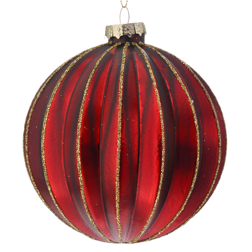 Red/Gold Glass Bauble Set Of 4