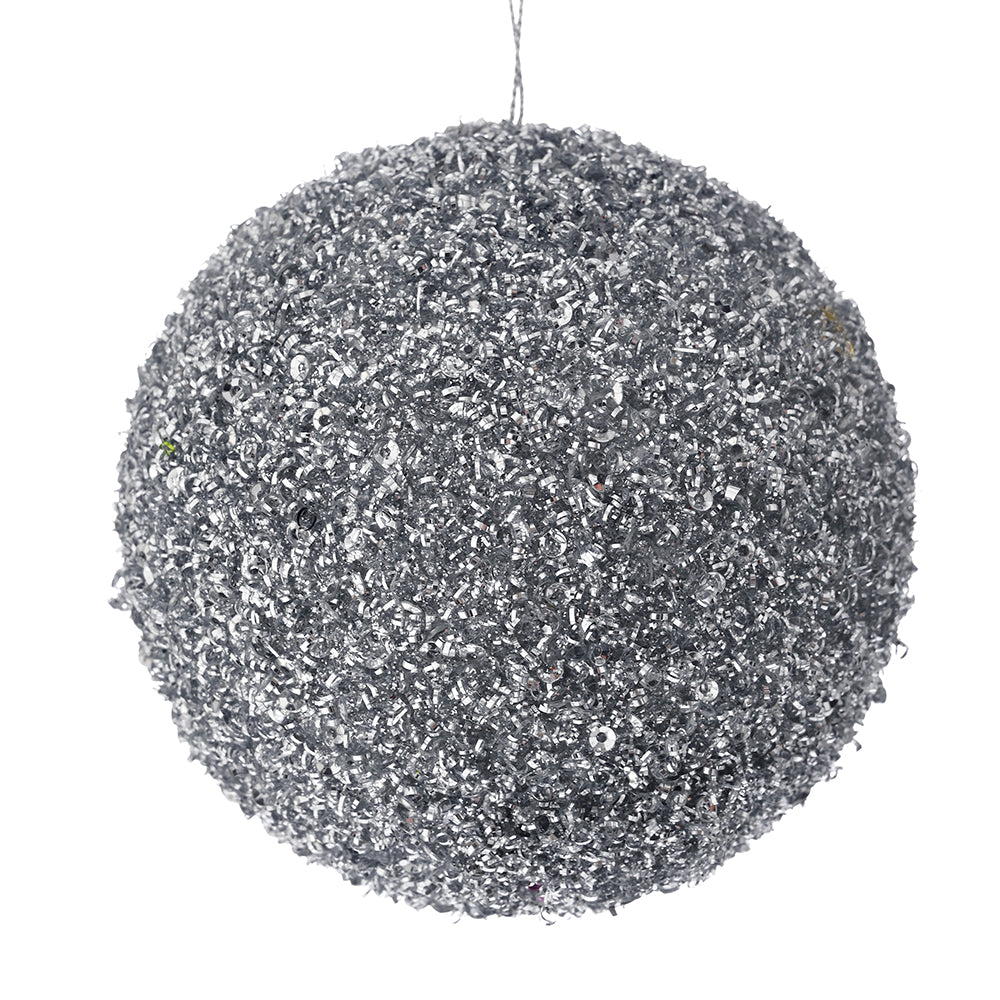 Silver Glitter Foam Bauble