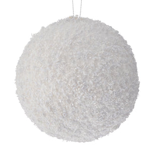 White Glitter Foam Bauble