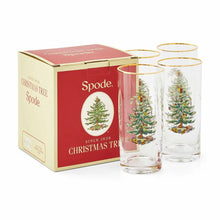 Load image into Gallery viewer, Spode Christmas Tree Set of 4 Highball Glasses