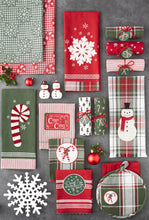 Load image into Gallery viewer, Candy Cane Embellished Dishtowel