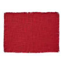 Load image into Gallery viewer, Cranberry Basket Fringe Placemat