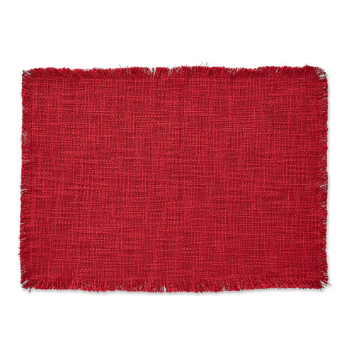 Cranberry Basket Fringe Placemat