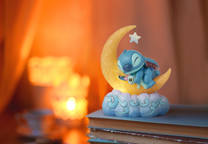 Sweet Dreams Stitch & Scrump on Light-up Moon Figurine