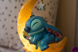 Sweet Dreams Stitch & Scrump on Light-up Moon Figurine