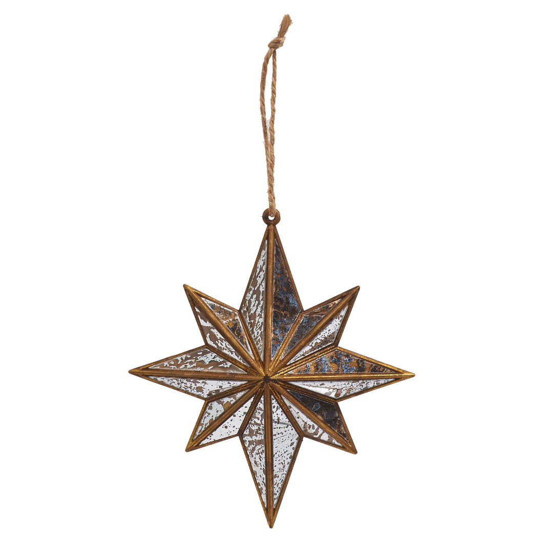 Distressed Mirrored Star Ornament