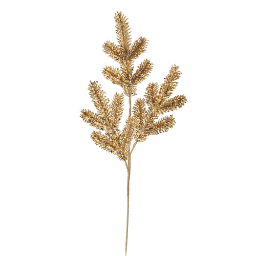 Glittered Gold Pine Spray