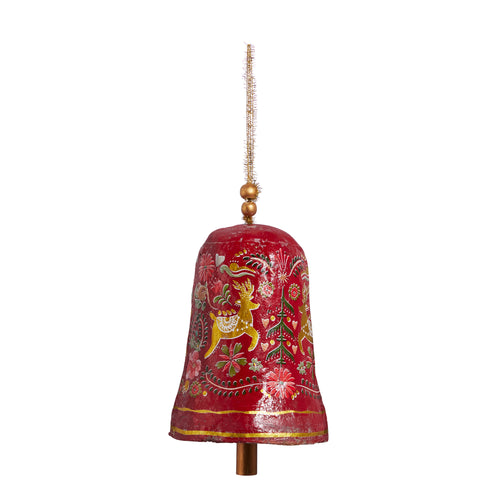 FOLKLORE REINDEER BELL ORNAMENT