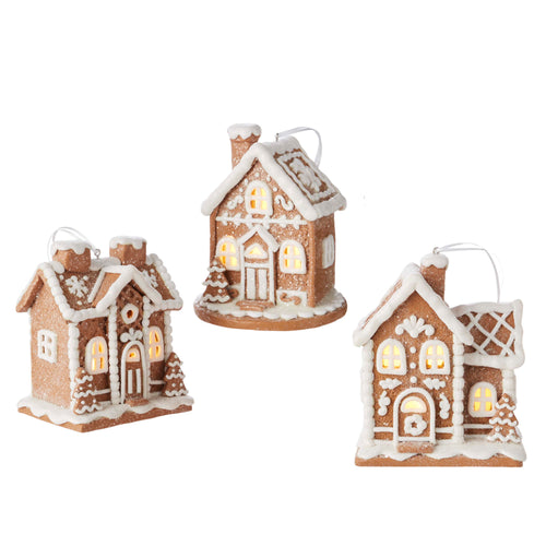 Lighted Gingerbread House Christmas Hanging Ornament