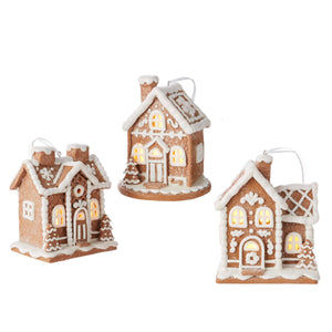 Lighted Gingerbread House Christmas Hanging Ornament