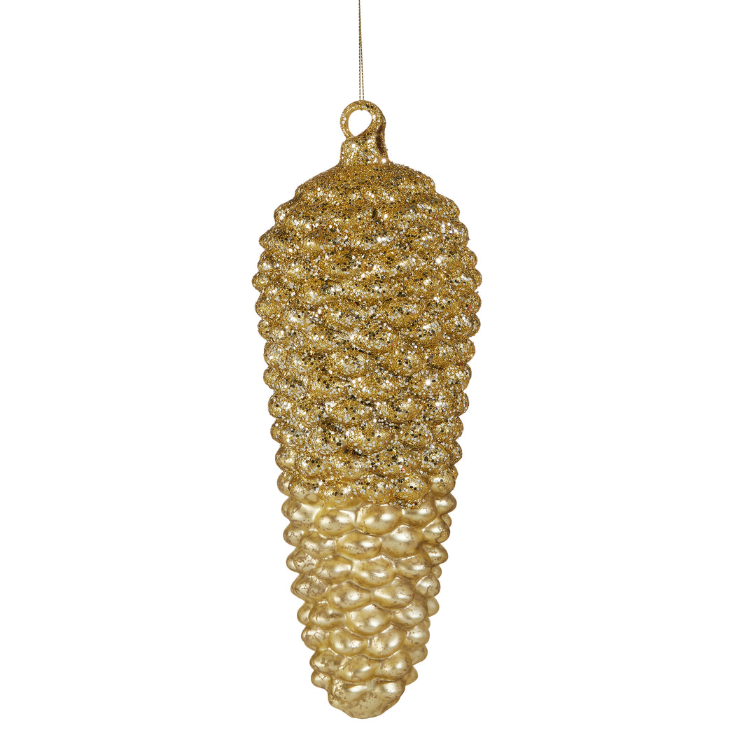 Giant Gold Glitter Pinecone Hanging Ornament