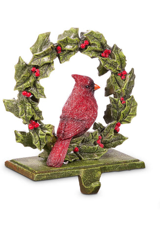 Holly Cardinal Stocking Holder Looking Right