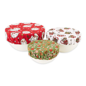 Holly Jolly Reusable Dish Covers Set of 3