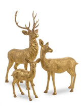Load image into Gallery viewer, Gold Standing Deer Family Set of 3