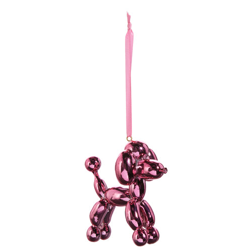 METALLIC PINK DOG ORNAMENT